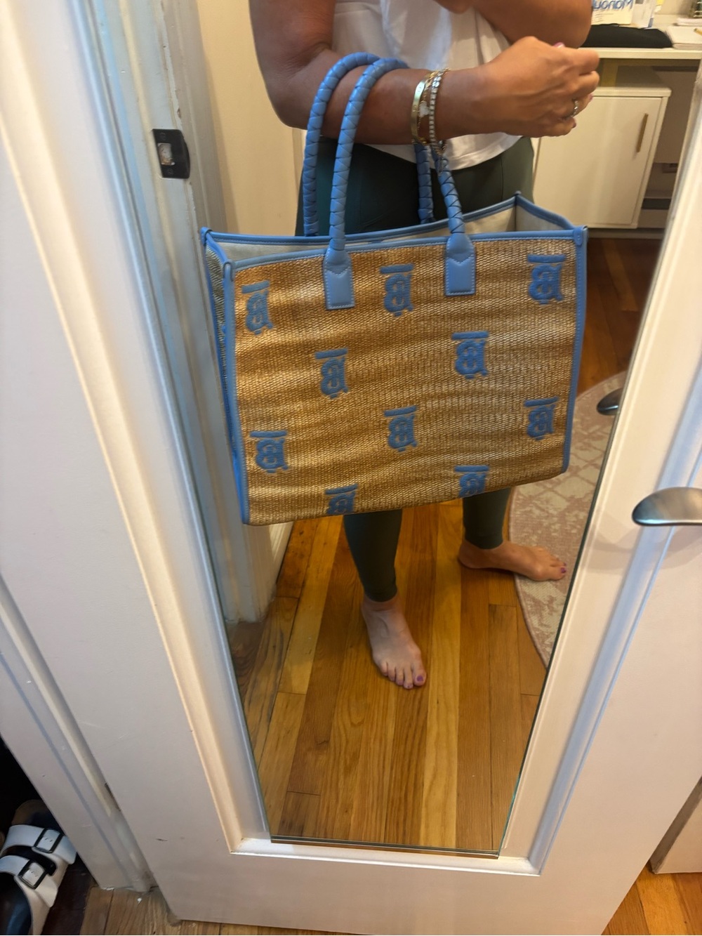Burberry Tan and Blue Totes Elegant Design